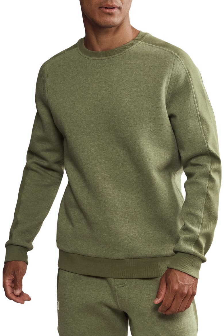 Heritage Midweight Crewneck Sweatshirt , Main, color, OLIVINE HEATHER