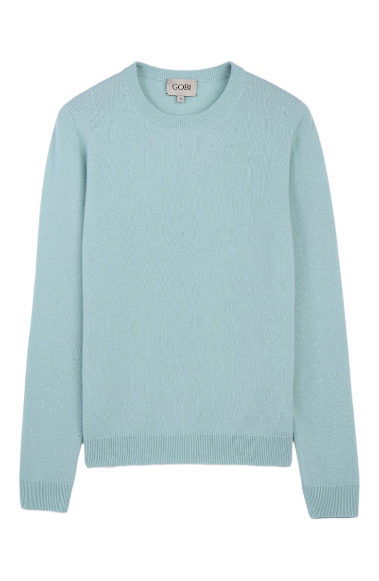 GOBI Mongolian Cashmere Essential Cashmere Crewneck Sweater, Main, color, Celadon