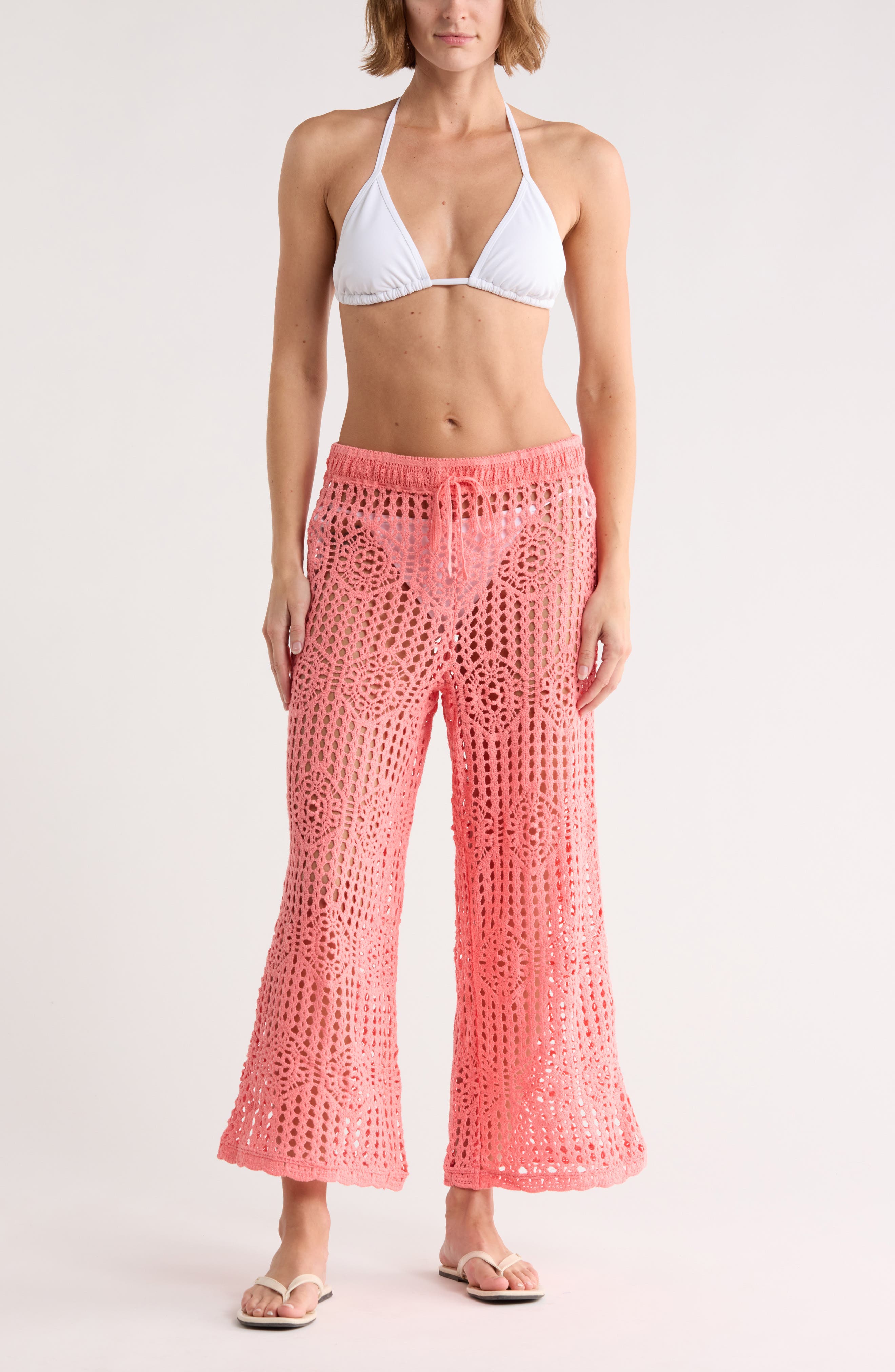 La Blanca Waverly Open Stitch Cotton Crop Cover-Up Pants