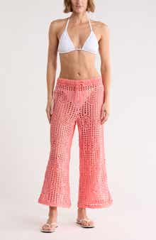 Waverly Open Stitch Cotton Crop Cover-Up Pants