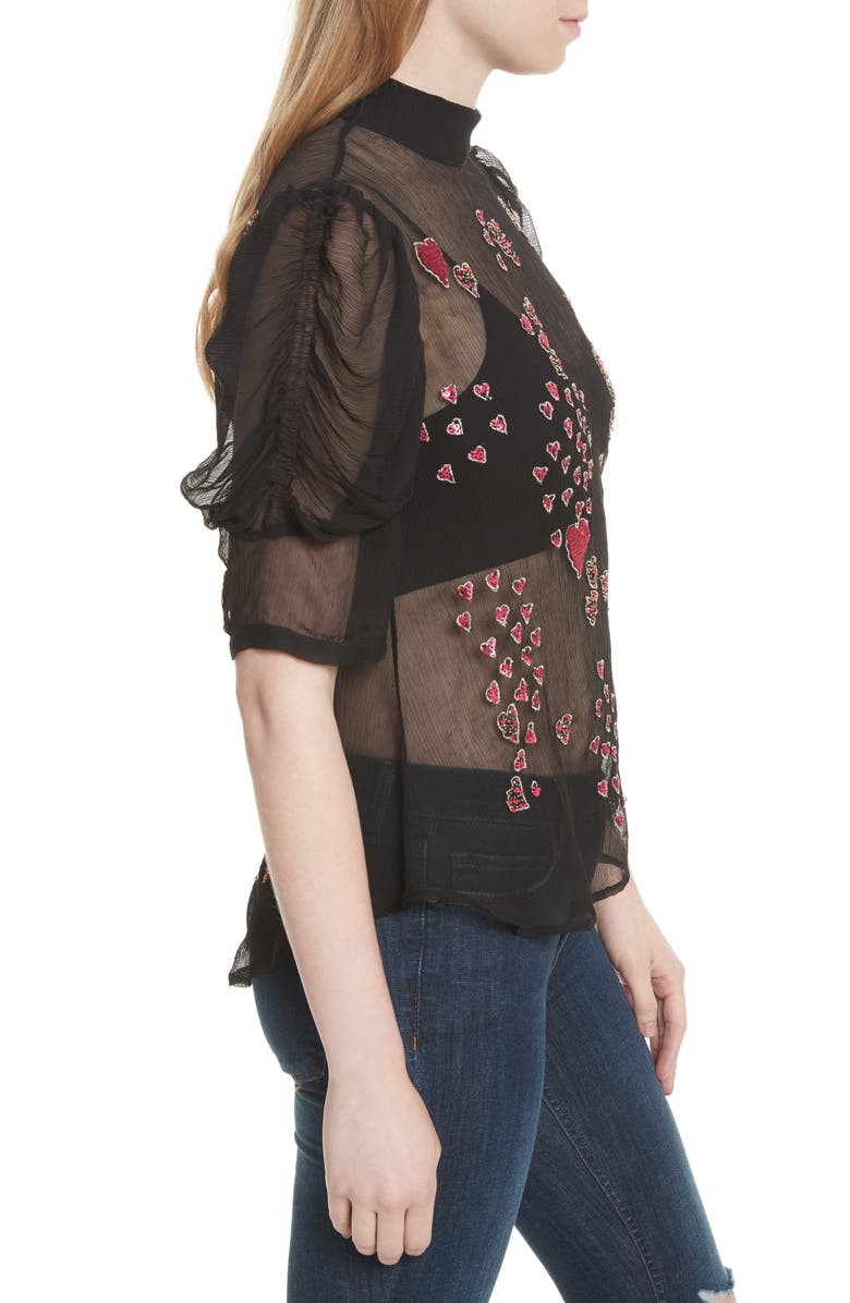 Free People So in Love Embroidered Blouse, Alternate, color,