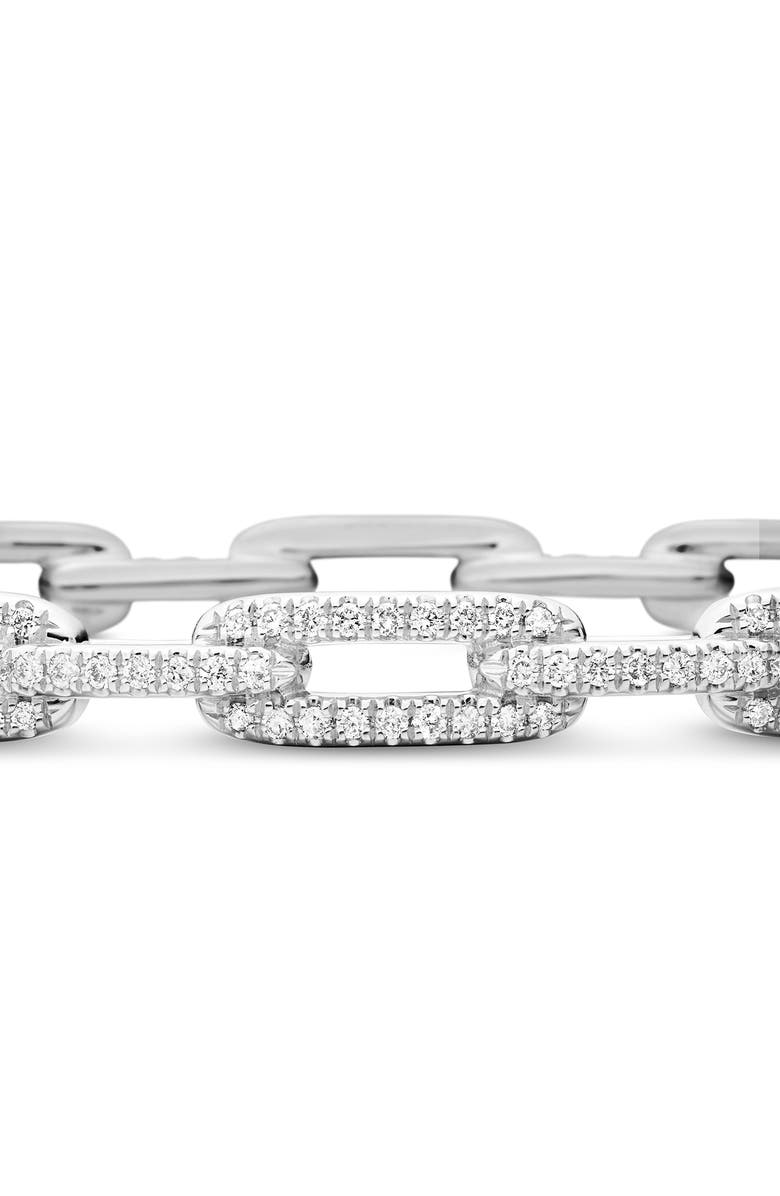 David Yurman Stax 18K Gold Chain Link Bracelet with Diamonds, Alternate, color, White Gold