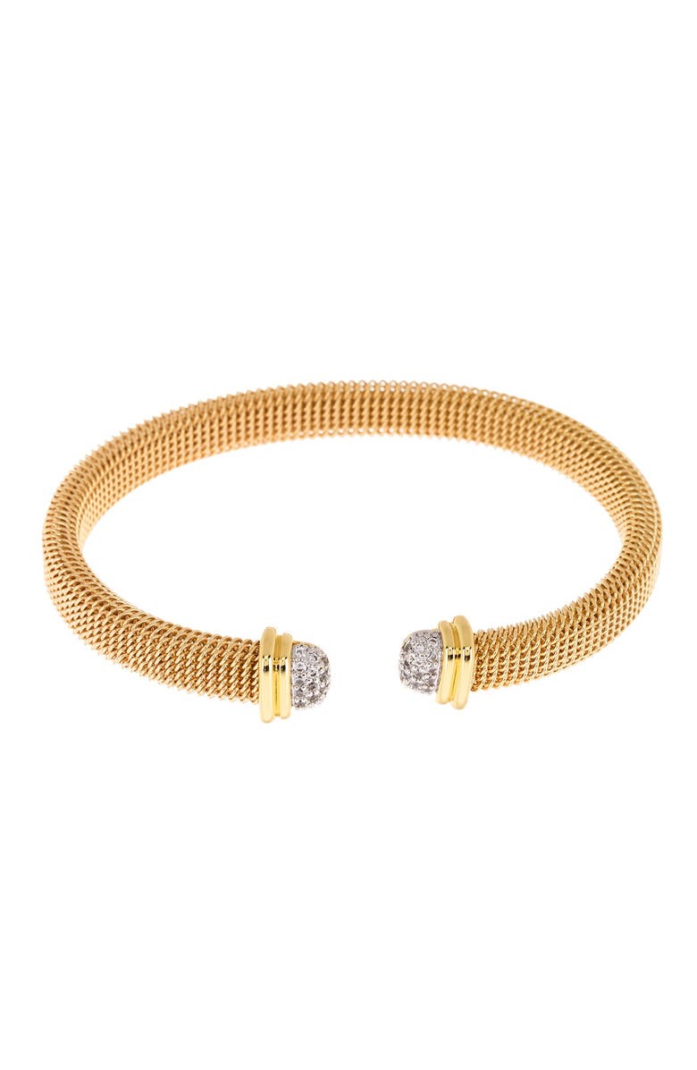 Juvell Two-Tone CZ Mesh Cuff Bracelet, Main, color, Yellow