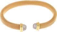 Juvell Two-Tone CZ Mesh Cuff Bracelet