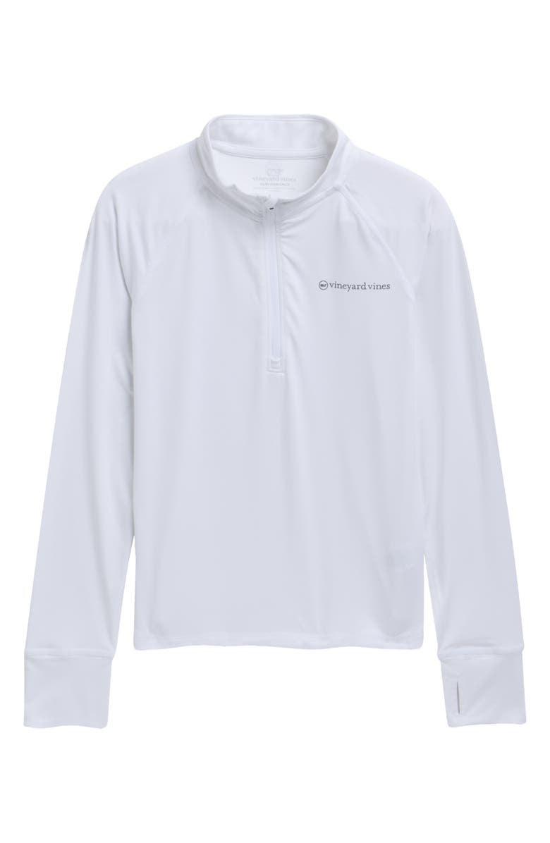 vineyard vines Island Time Raglan Sleeve Quarter Zip Sweatshirt, Main, color, White Cap