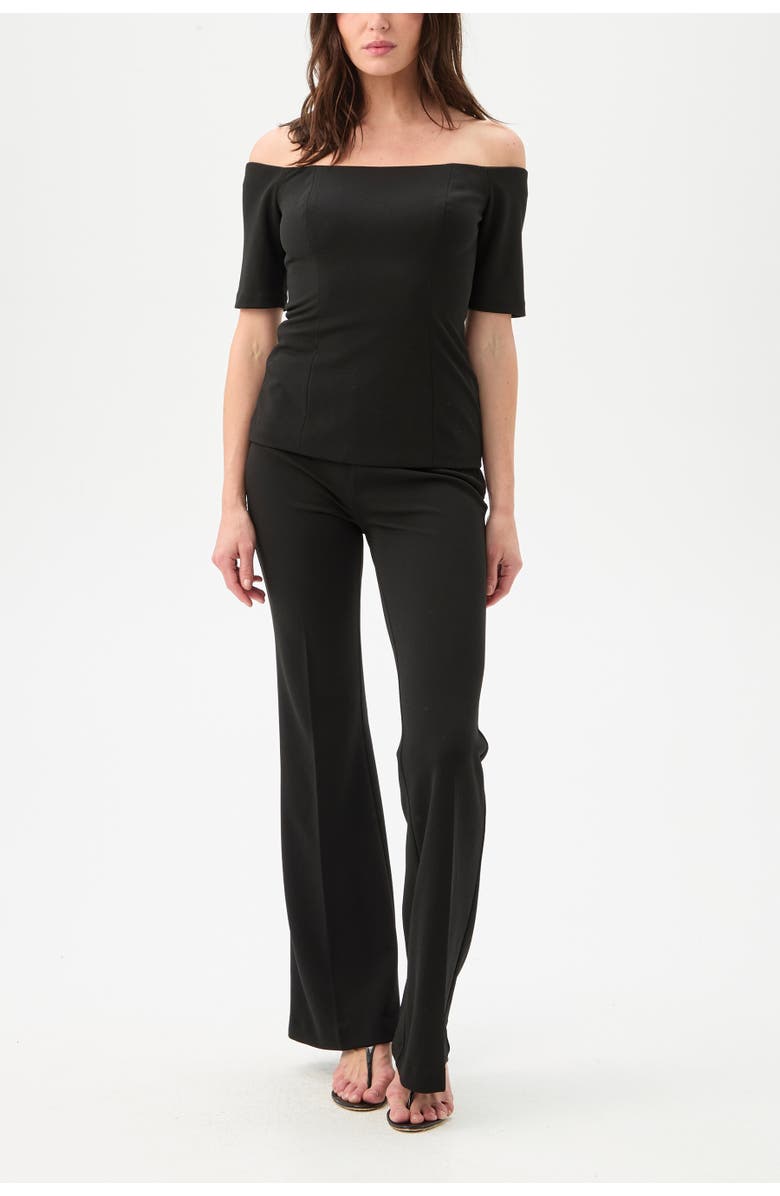 Trina Turk Forbid 2 Off the Shoulder Tailored Top, Alternate, color, Black