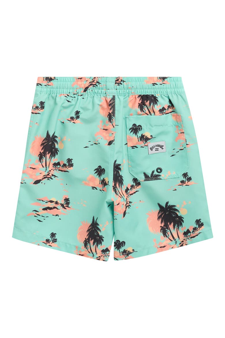 Kids' Lineup Layback Swim Trunks, Alternate, color, LIME GREEN