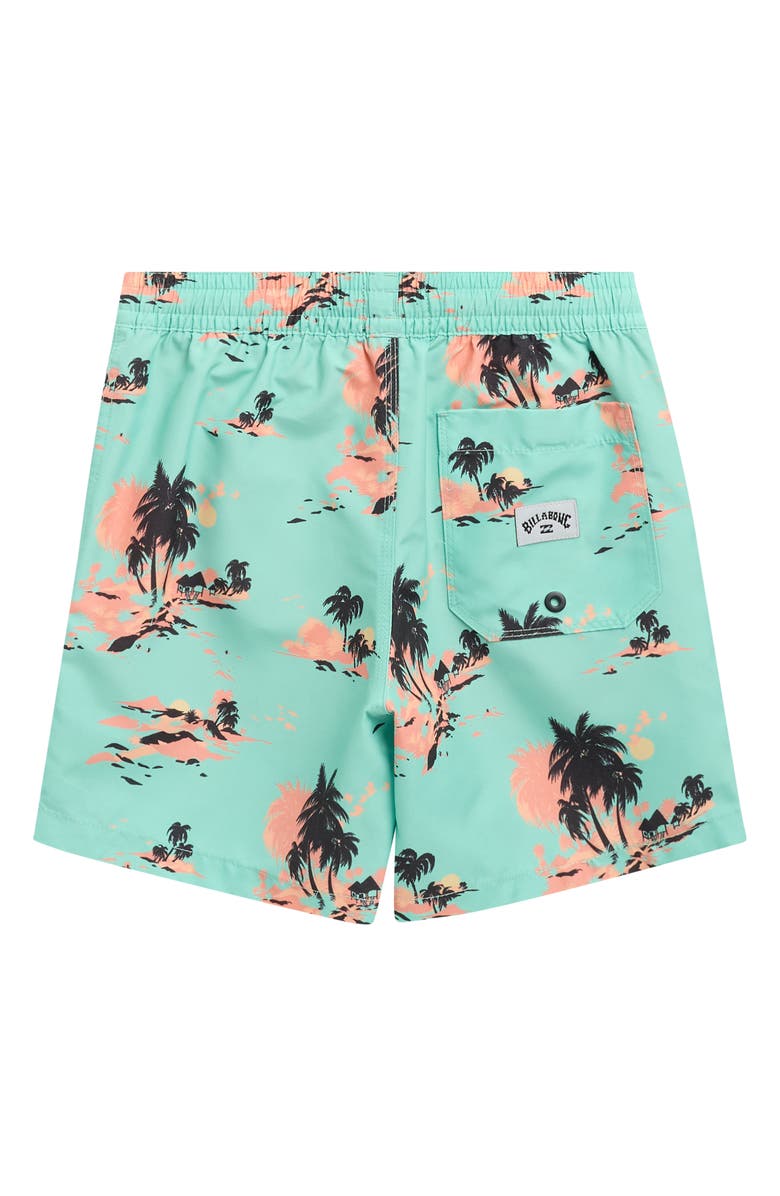 Billabong Kids' Lineup Layback Swim Trunks, Alternate, color, Lime Green