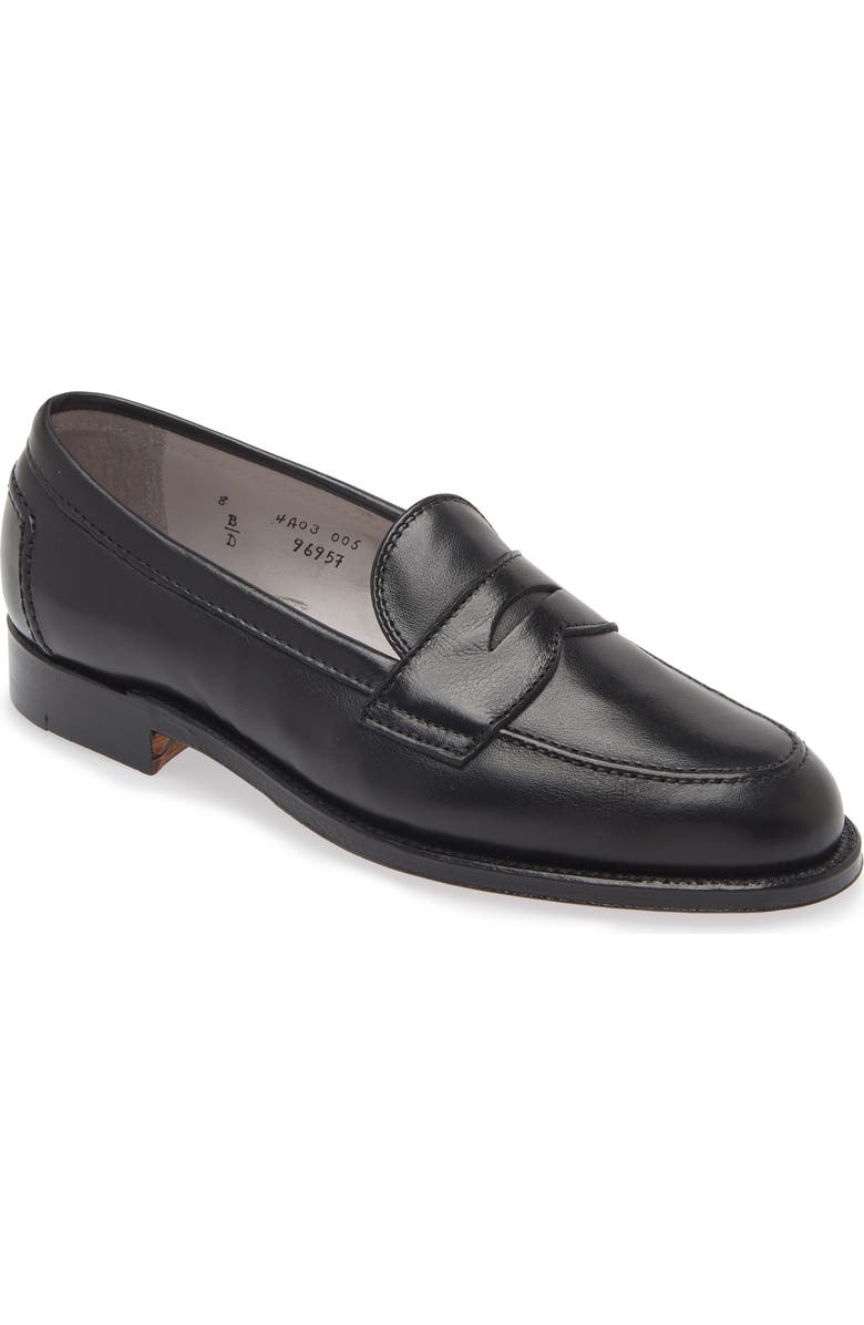 Alden Penny Loafer, Main, color, Black Soft Calf