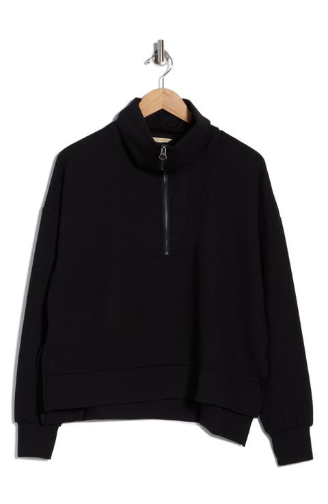 Ribbed Scuba Half Zip Sweatshirt