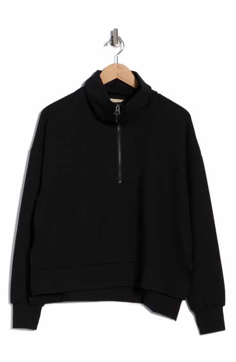NYDJ Ribbed Scuba Half Zip Sweatshirt