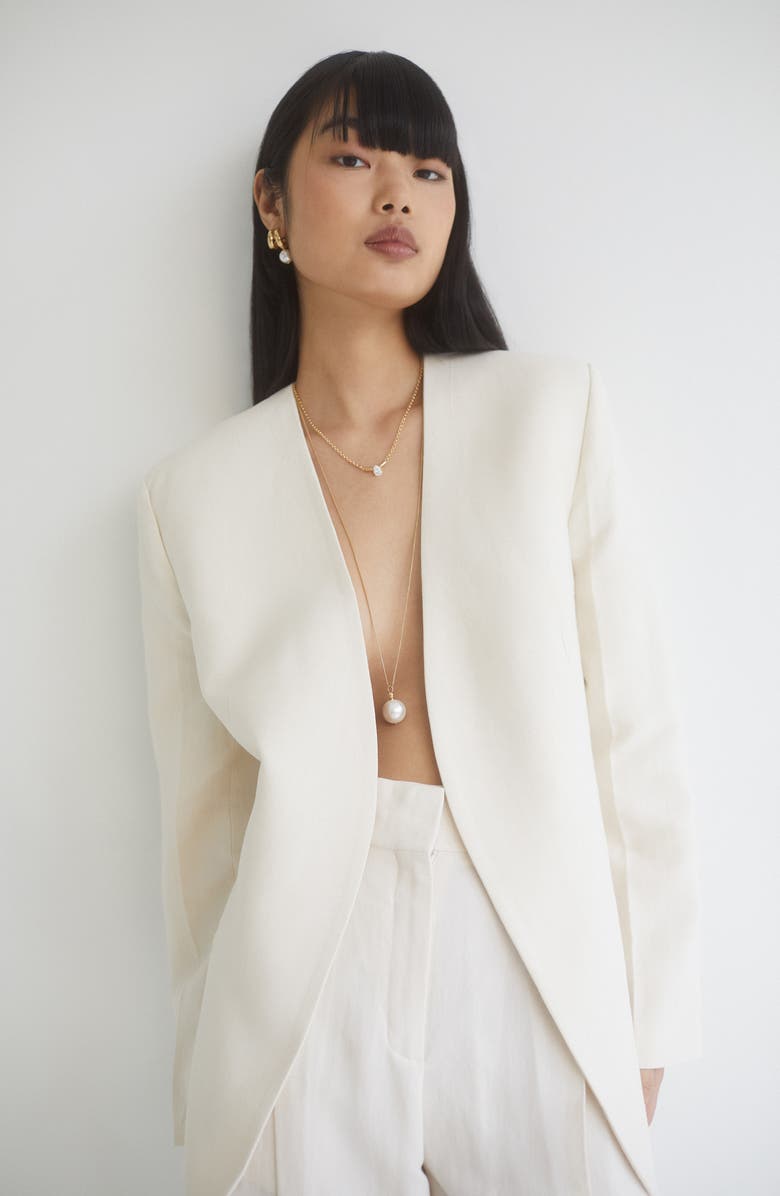 Nadri Farrah XL Faux Pearl Pendant Necklace, Alternate, color, Gold/ Faux Pearl