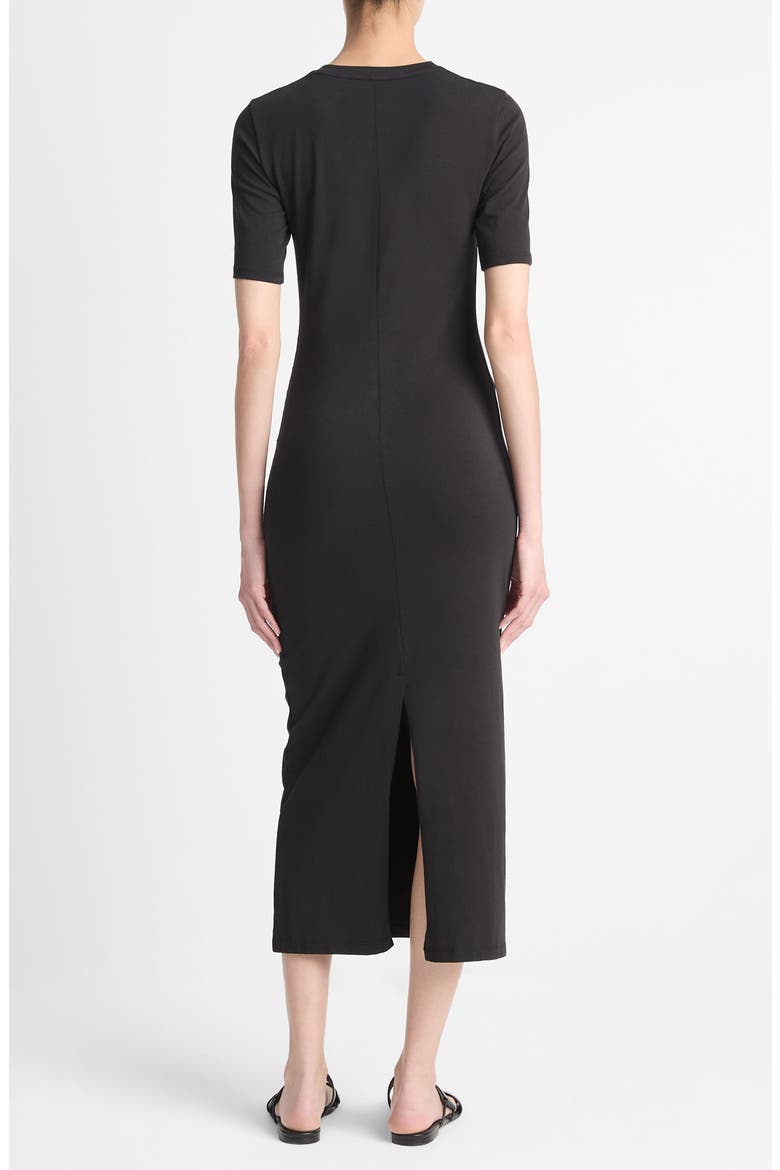 Short Sleeve Midi Dress, Alternate, color, BLACK