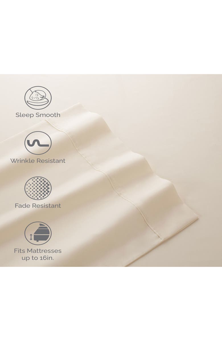 Martex Solid 400 Thread Count Cotton Sateen Sheet Set, Alternate, color, Ivory