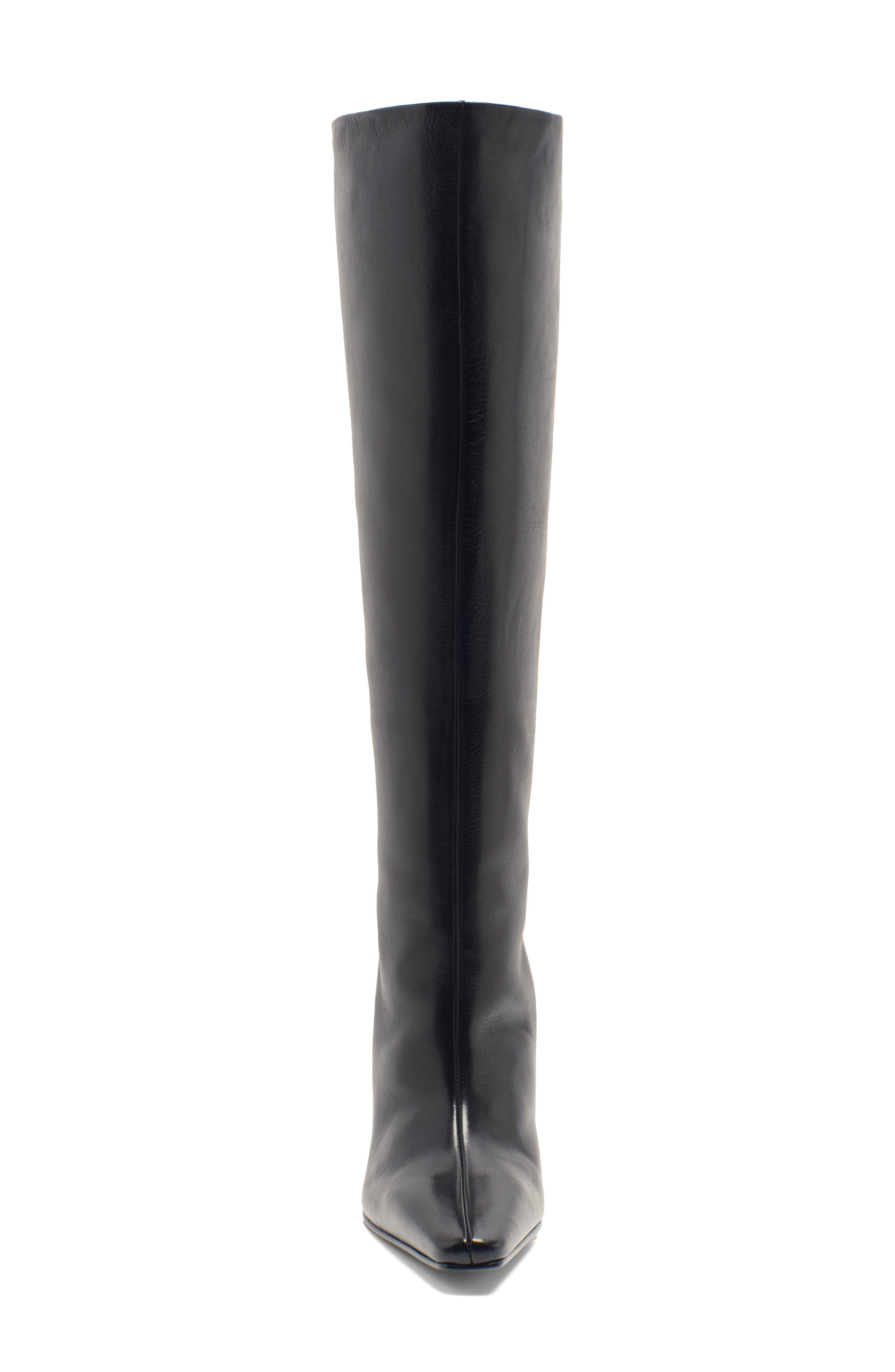 Free People Date Night Knee High Boot, Alternate, color, Black Leather