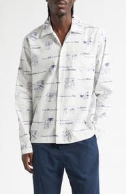PALMES Sunshine Print Cotton & Linen Shirt