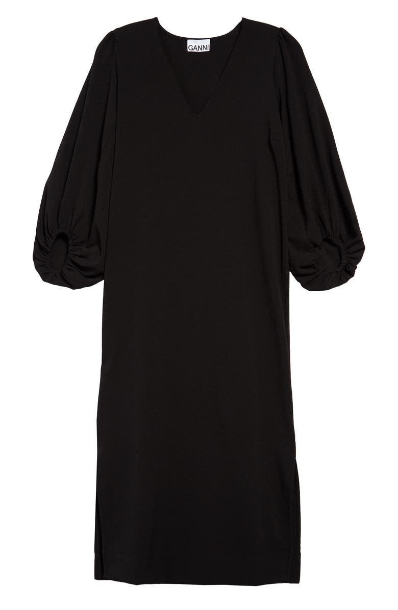 Ganni Balloon Sleeve Crêpe Dress, Alternate, color,