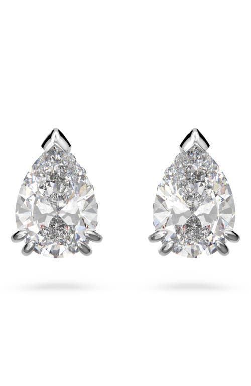 Swarovski Millenia Pear Crystal Stud Earrings In Metallic