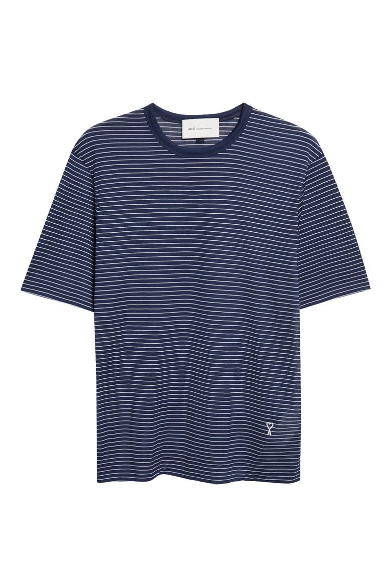 Classic Fit Stripe T-Shirt, Alternate, color, ENCRE/ BLANC