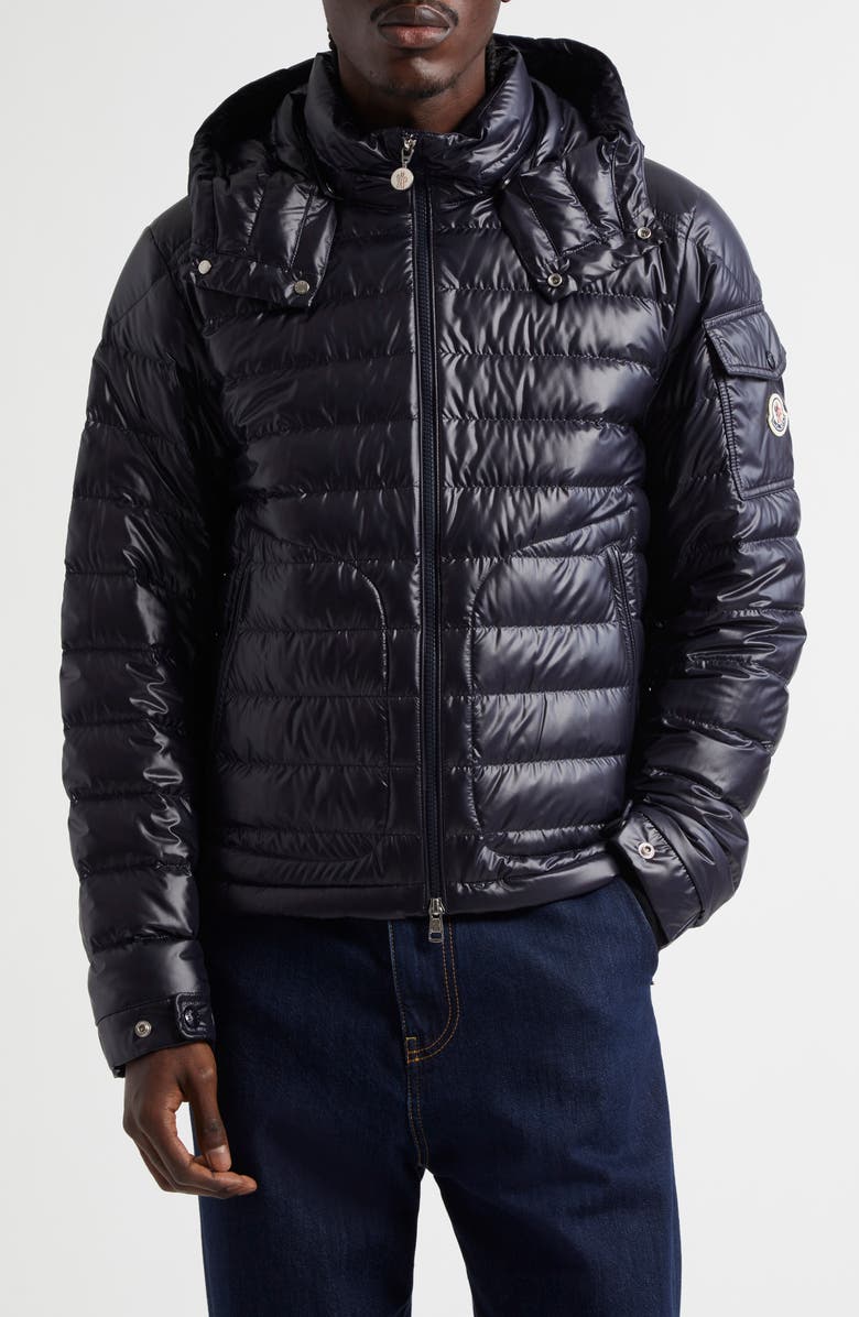 Moncler Lauros Down Jacket, Main, color, Dark Navy Blue