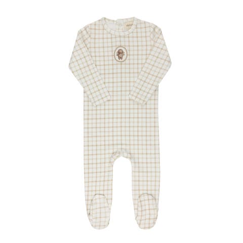 Modal French Terry Plaid Sheep Collection - Footie