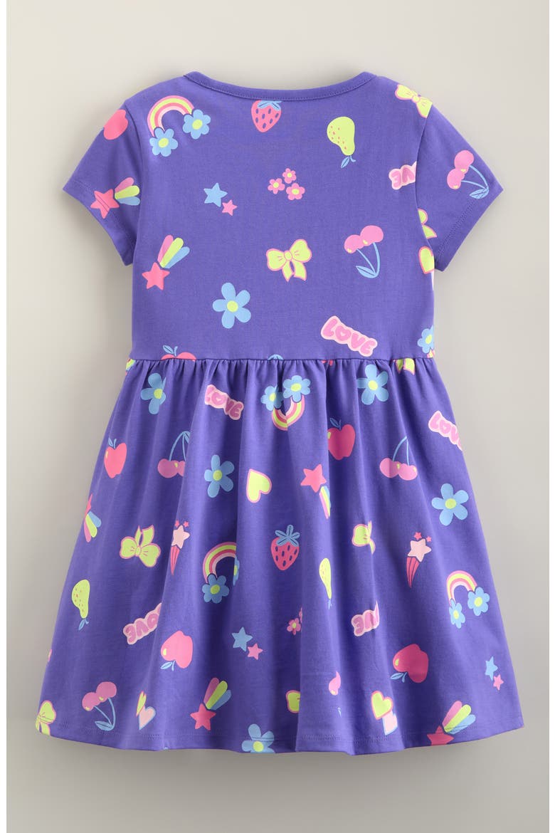 Kids' Print Pocket Dress, Alternate, color, PURPLE OPULENCE STICKER ICONS