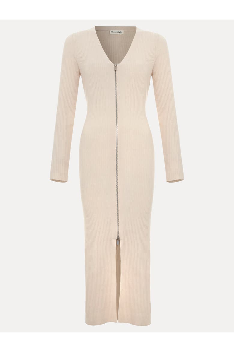 Ella Ribbed Knit Dress, Alternate, color, Natural