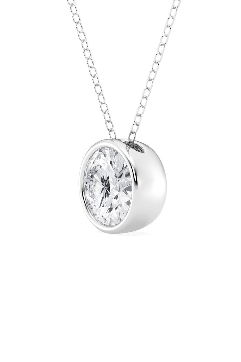 Round Cut Lab Created Diamond Necklace - 0.75ctw, Alternate, color, WHITE GOLD