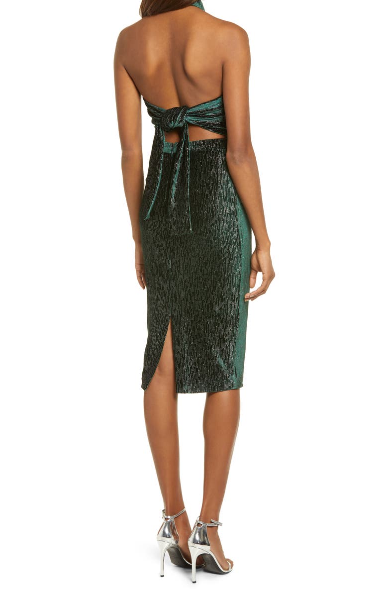 Lavish Alice Diamate Velvet Halter Neck Dress, Alternate, color, 