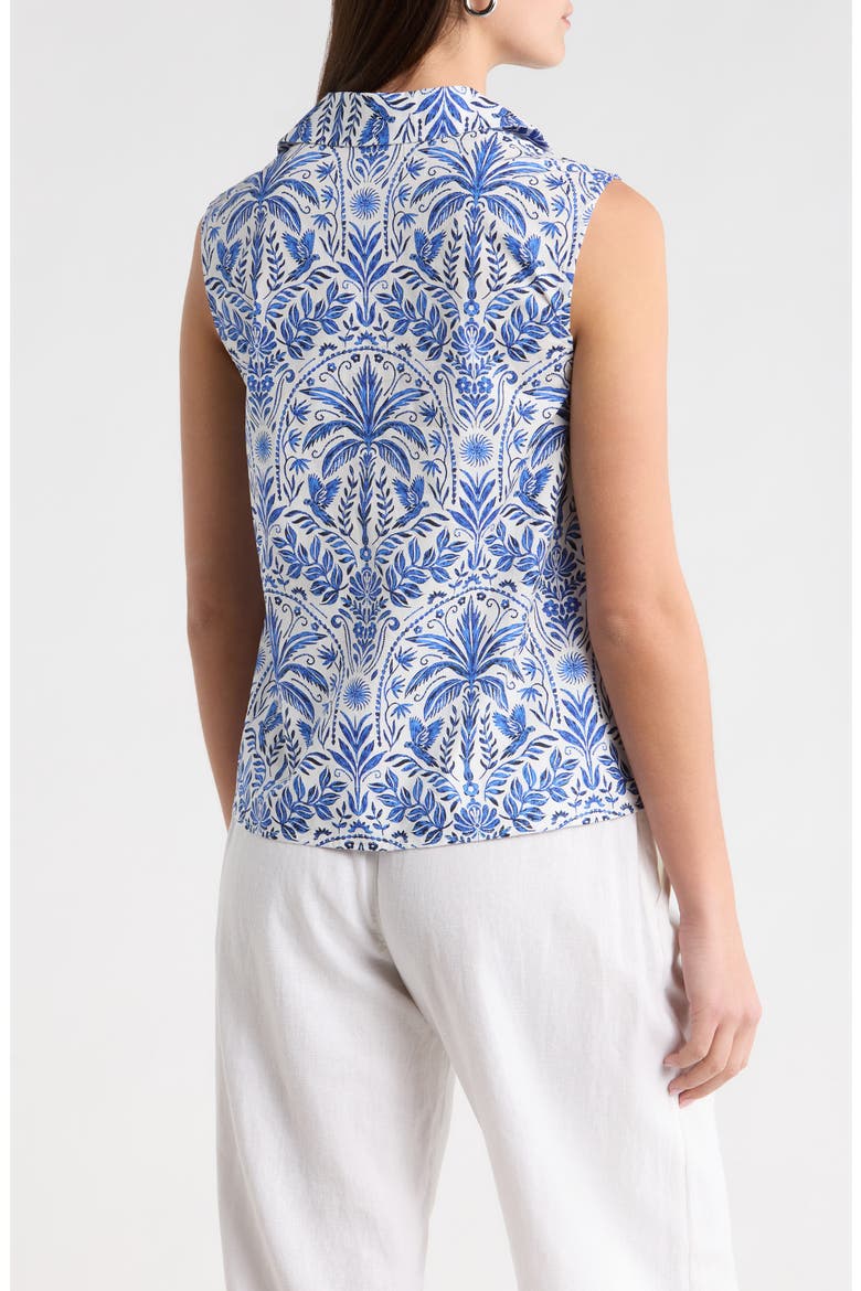Romina Tropical Kirsa Sleeveless Shell Top, Alternate, color, BLUE-WHITE-MULTI