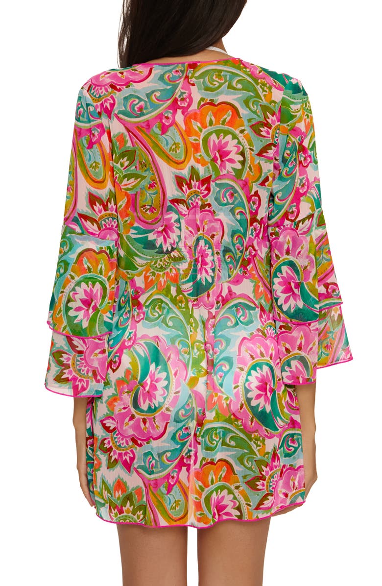 Becca La Vie Chiffon Cover-Up Tunic, Alternate, color, Pink