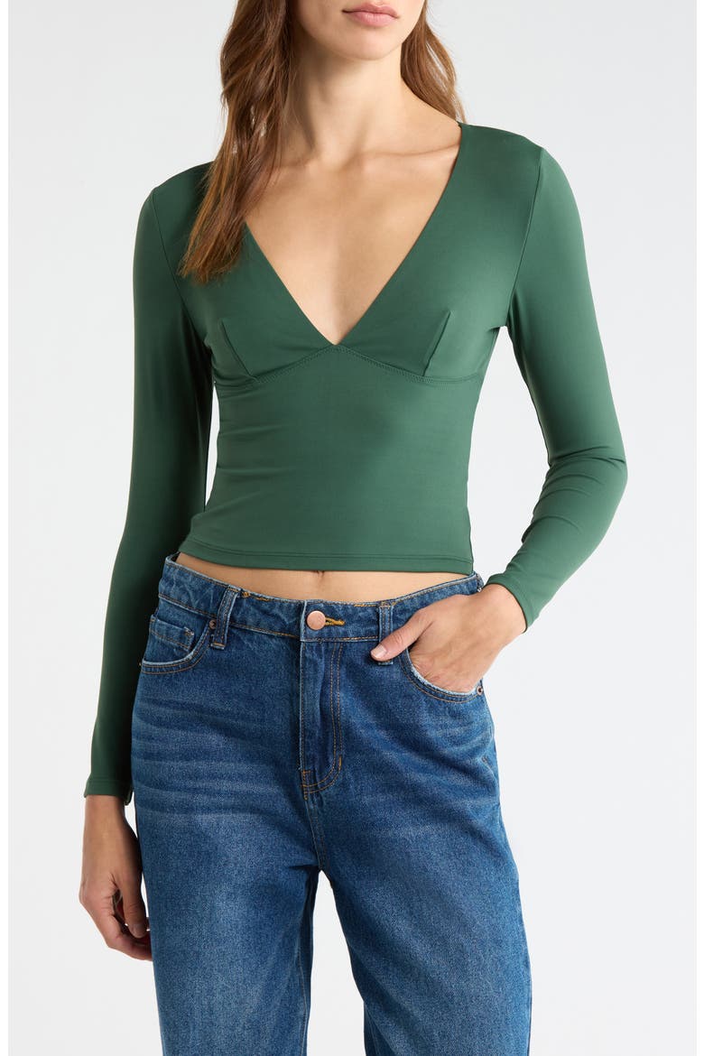Gianna V-Neck Top, Main, color, GREEN