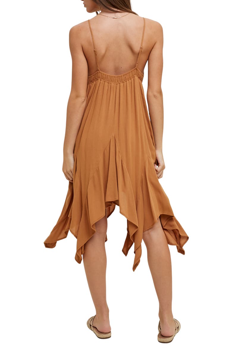 Handkerchief Hem Babydoll Dress, Alternate, color, CAMEL