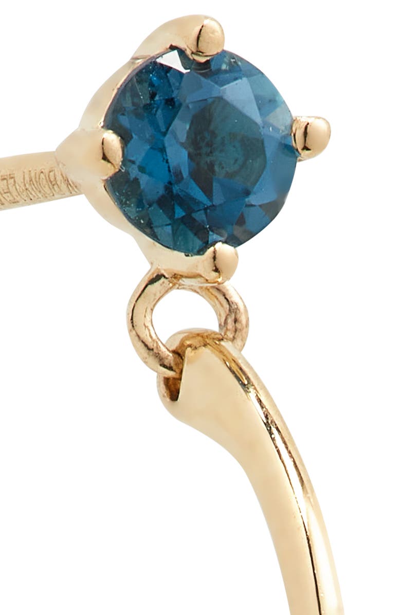 Bony Levy 14K Gold Blue Topaz Hoop Drop Earrings, Alternate, color, 