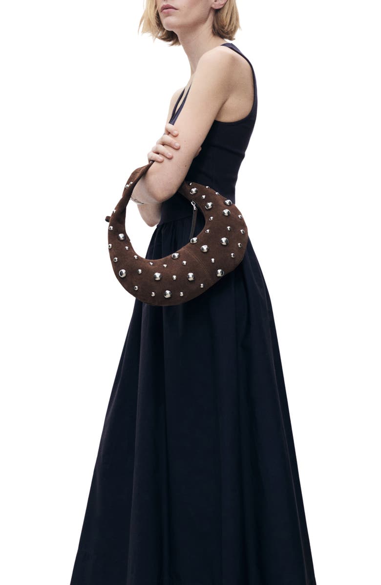 MANGO Valvi Mixed Media Maxi Dress, Alternate, color, Navy