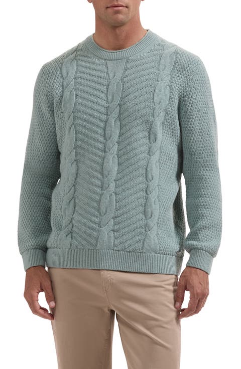 Crewneck Cable Knit Sweater