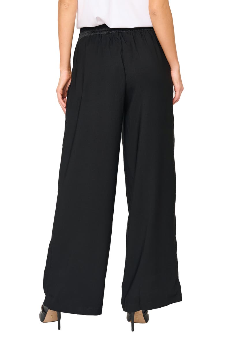 Solstice Wide Leg Satin Pants, Alternate, color, BLACK