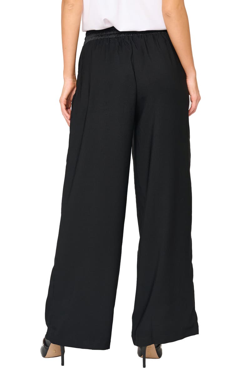 GIBSONLOOK Solstice Wide Leg Satin Pants, Alternate, color, Black