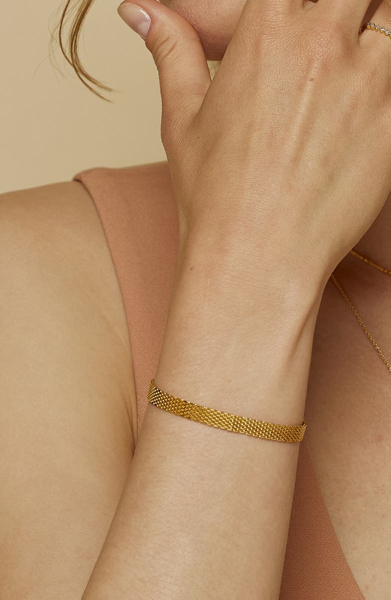 Bearfruit Jewelry 18k Gold Plated Sterling Silver Mash Chain Adjustable Bracelet Holiday Gift Idea, Alternate, color, Gold