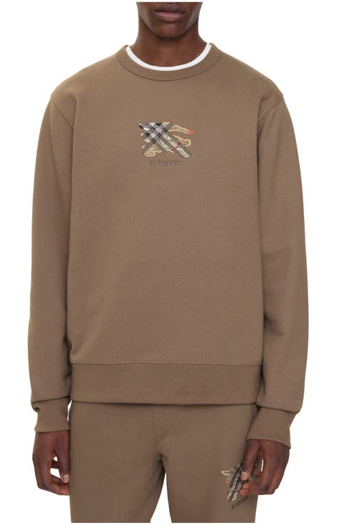 スウェット・トレーナー Burberry Brown Cotton Blend Sweatshirt Burberry Check cotton-blend sweatshirt in brown - Burberry