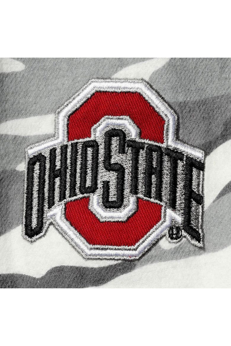 Women's The Wild Collective Gray Ohio State Buckeyes Camo Flannel Button-Up Long Sleeve Shirt, Alternate, color, Gray