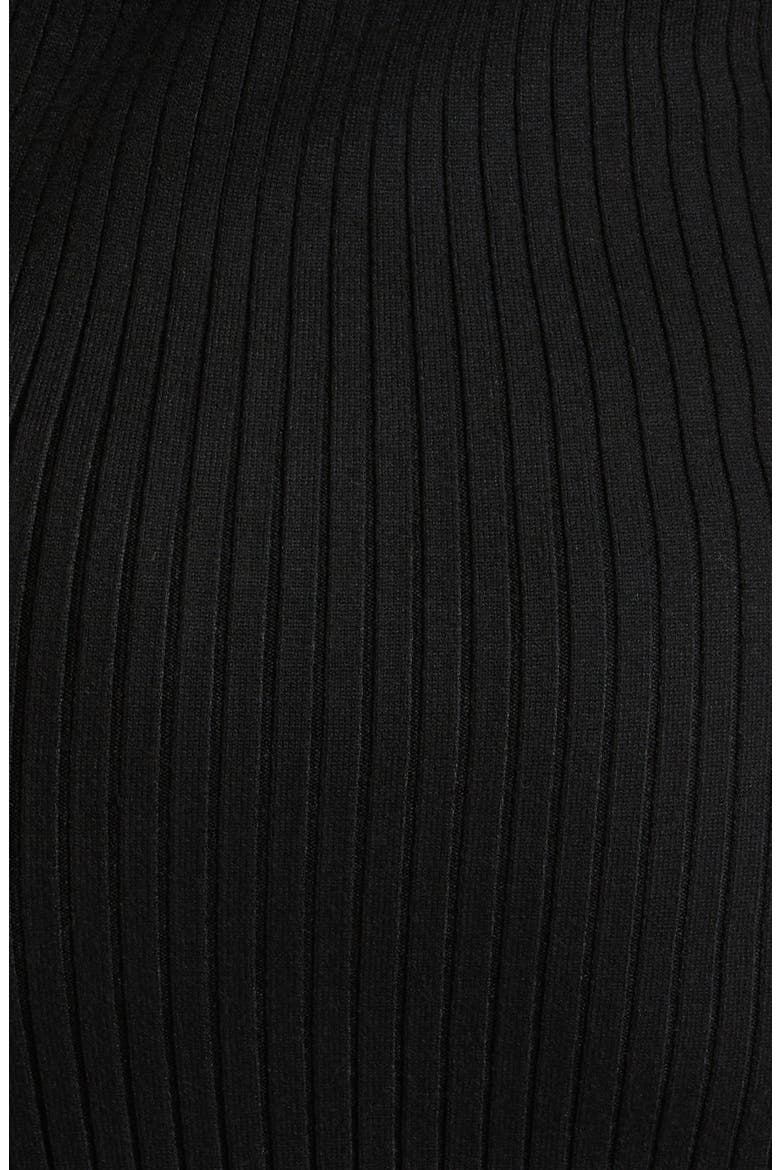 Women's Ribbed Long Sleeve V-Neck Midi Sweater Dress, Alternate, color, SOFT BLACK