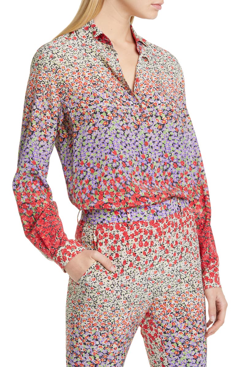 Etro Floral Silk Blouse, Alternate, color,