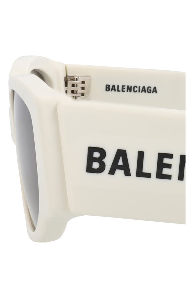 Balenciaga 56mm Oval Sunglasses, Alternate, color, White White Grey