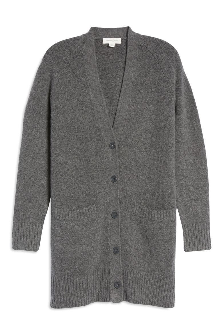 Cozy Button Front Cardigan, Alternate, color, GREY MEDIUM CHARCOAL HEATHER