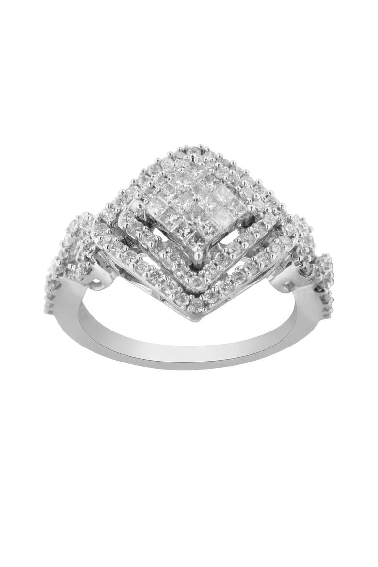 14KT White Gold Diamond Composite Ring, Alternate, color, White