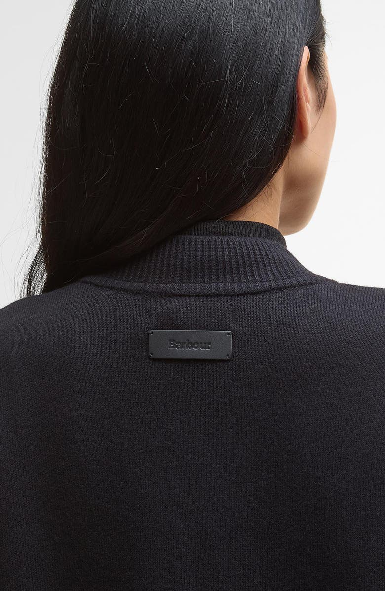 Barbour Milda Oversize Cotton & Wool Bomber Cardigan, Alternate, color, Black