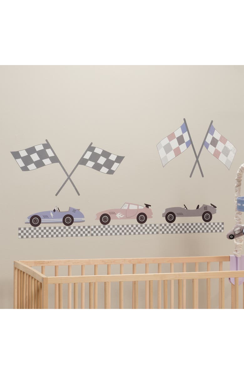 Lambs & Ivy Little Racer Car/Transportation Wall Decals/Stickers, Alternate, color, Gray