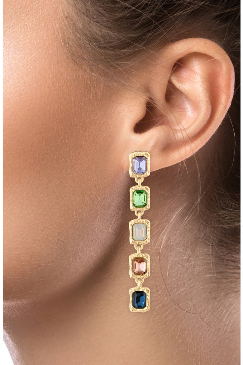 Multicolor Crystal Linear Drop Earrings (Nordstrom Exclusive), Alternate, color, MULTI/ GOLD