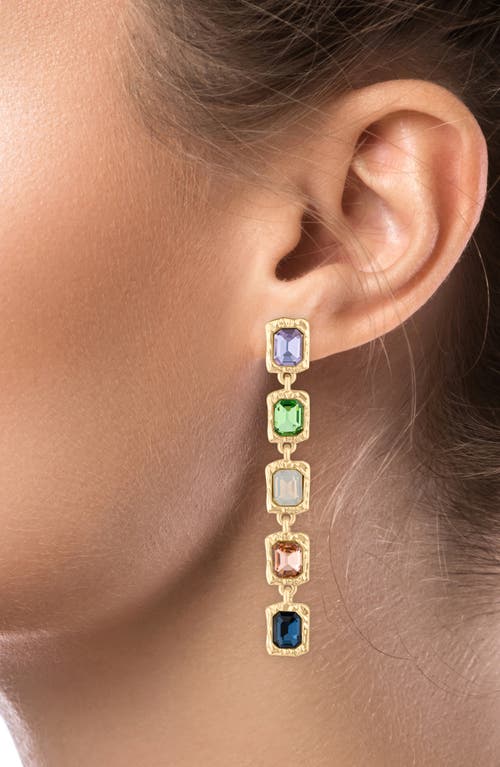 Jardin Multicolor Crystal Linear Drop Earrings In Multi
